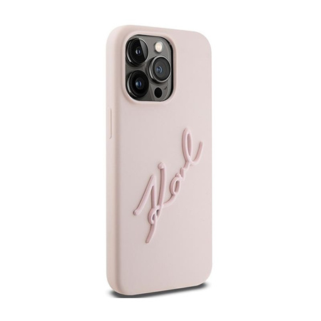 Karl Lagerfeld Silicone Karl Script - iPhone 15 Pro Case (pink)