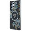 Guess Glitter Flowers Triangle Buttons MagSafe - Tasche für Samsung Galaxy S25 Ultra (schwarz)