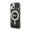 Guess Golden Marble MagSafe - Schutzhülle für iPhone 14 (Schwarz)