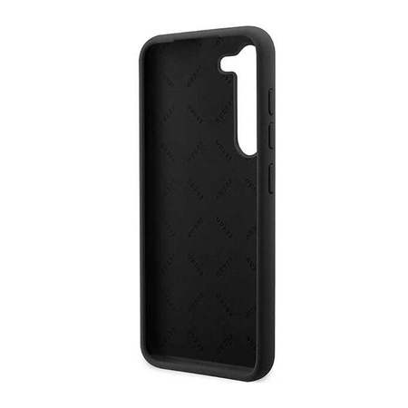 Guess Silicone Script Metal Logo - pouzdro pro Samsung Galaxy S23 (Black)