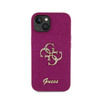 Guess Glitter Script Big 4G - iPhone 15 Tasche (lila)