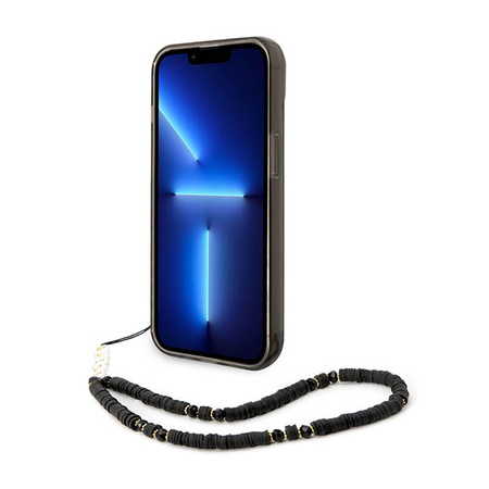 Guess Translucent Pearl Strap - Hülle für iPhone 14 (Schwarz)