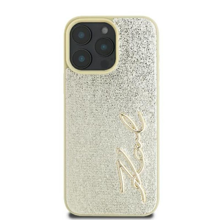 Karl Lagerfeld Metal Signature - Pouzdro iPhone 16 Pro (zlaté)