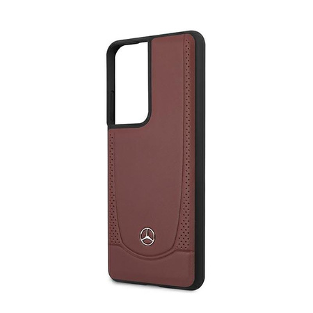 Mercedes Leather Urban Line - Samsung Galaxy S21 Ultra tok (piros)