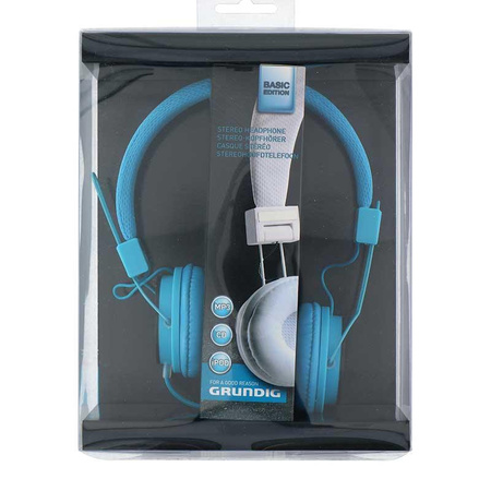 Grundig - Neonová sluchátka do uší (modrá)