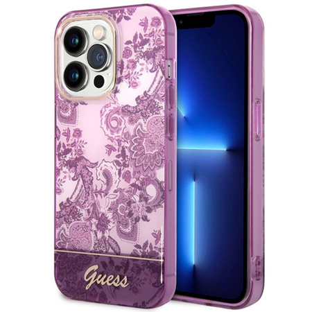 Guess Porcelain Collection - Tasche für iPhone 14 Pro Max (Fuchsia)