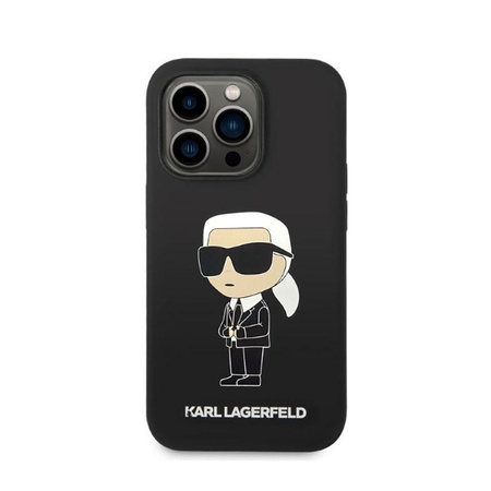 Karl Lagerfeld Silicone NFT Ikonik - pouzdro pro iPhone 14 Pro Max (černé)