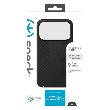Speck Presidio2 Grip MagSafe - iPhone 17 Pro Max Case (Black / Slate Grey / White)