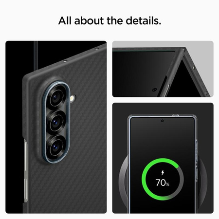 Spigen Airskin Aramid - tok Samsung Galaxy Z Fold 7 (fekete)