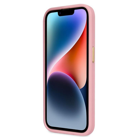 Guess Croco Collection - Case for iPhone 14 Pro (Pink)