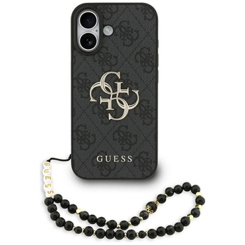 ETUI DO IPHONE 17 GUESS CZARNE ORYGINALNE ZE SMYCZĄ ELEGANCKIE MODNE CASE