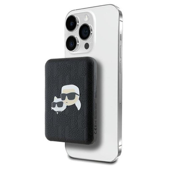 Karl Lagerfeld Karl & Choupette Head Pin MagSafe - Indukciós Power Bank 5000 mAh 15W (fekete)