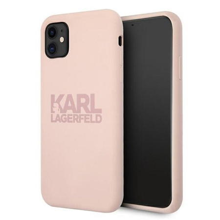 Karl Lagerfeld szilikon Stack Logo - iPhone 11 tok (rózsaszín)