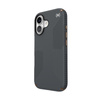 Speck Presidio2 Grip - iPhone 16 Case (Charcoal Gray / Cool Bronze / White)