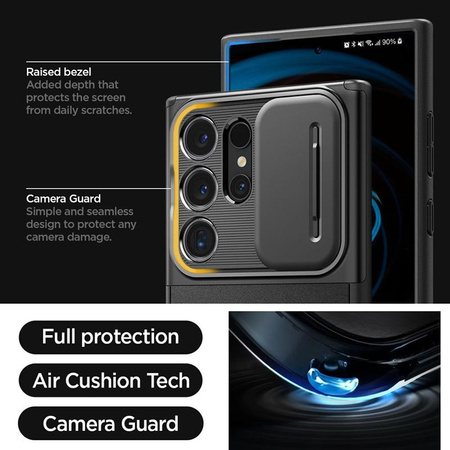 Spigen Optik Armor - Etui pour Samsung Galaxy S24 Ultra (Noir)