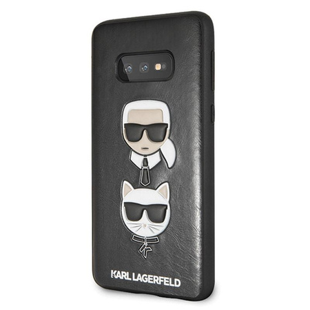 Karl Lagerfeld dombornyomott tok Karl & Choupette - Samsung Galaxy S10e tok (fekete)
