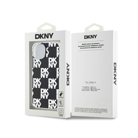 DKNY IML Checkered Mono Pattern - Case for iPhone 15 / 14 / 13 (Black)