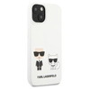 Karl Lagerfeld Silikonové pouzdro Karl & Choupette - iPhone 13 mini (bílé)