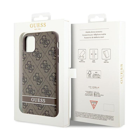 Guess 4G Printed Stripe - Hülle für iPhone 11 / iPhone XR (braun)