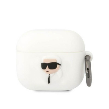 Karl Lagerfeld Silicone NFT Karl Head 3D - Étui pour AirPods 3 (blanc)