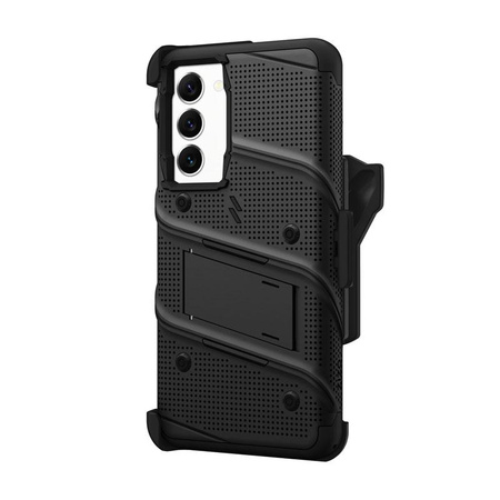 ZIZO BOLT Series - Armored case for Samsung Galaxy S23+ with 9H glass for screen + holder with stand (black)