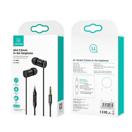 USAMS EP-46 - 3.5 mm stereo jack headphones (black)