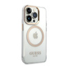 Guess Metal Outline Magsafe - Coque iPhone 14 Pro Max (Transparent / Or)