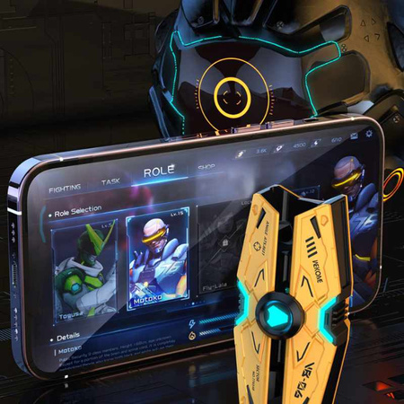 WEKOME VB06 Mecha Series - Casque sans fil Bluetooth V5.3 TWS avec étui de chargement (Jaune)