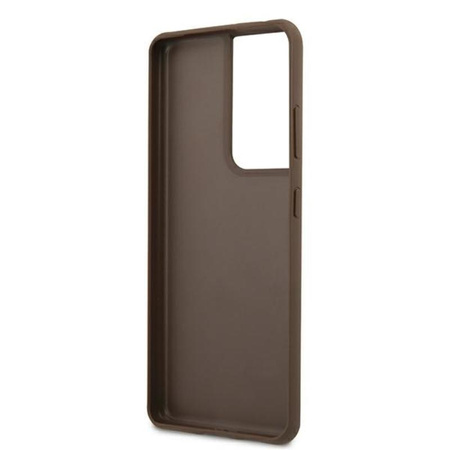 Guess 4G Metal Logo - Étui Samsung Galaxy S21 Ultra (marron)