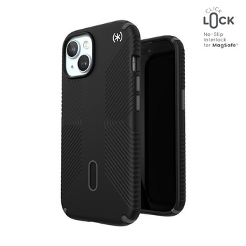 Speck Presidio2 Grip ClickLock & MagSafe - Custodia per iPhone 16e / iPhone 15 / iPhone 14 / iPhone 13 (Nero)