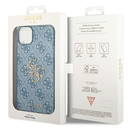 Guess 4G Big Metal Logo - iPhone 14 Case (blue)