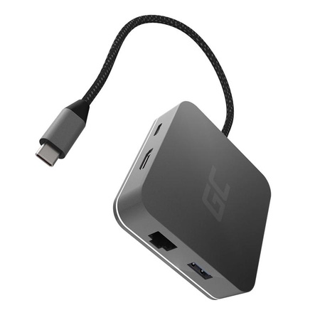 Green Cell - Adapter, Konverter, USB-C HUB 6in1 (USB 3.0 HDMI Ethernet USB-C)