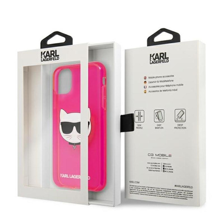 Karl Lagerfeld Choupette Head - iPhone 11 tok (rózsaszín)