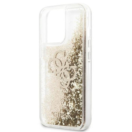 Guess Liquid Glitter 4G Big Logo - iPhone 13 Pro Tasche (Gold)