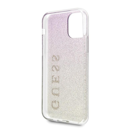 Guess Glitter Gradient - iPhone 11 Pro Tasche (Gold/Rosa)
