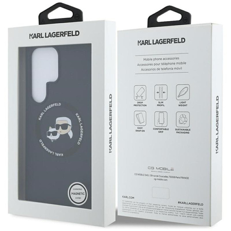 Karl Lagerfeld Silicone Double Heads And Circle MagSafe - Samsung Galaxy S25 Ultra Case (black)