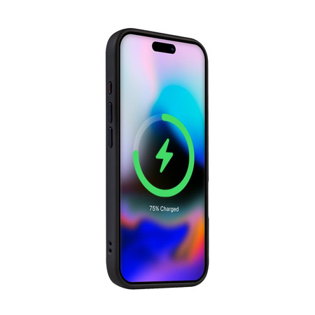 Crong Hybrid Frost MAG tok – MagSafe-fel rögzíthető iPhone 16 Próhoz (fekete)