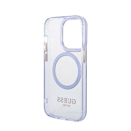 Guess Gold Outline Transluzent MagSafe - iPhone 14 Pro Max Tasche (lila)