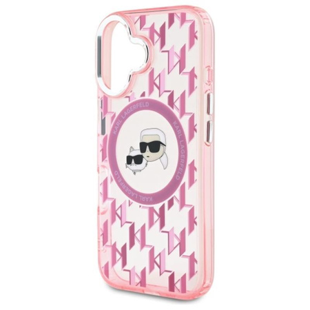 Karl Lagerfeld IML Monogram Karl & Choupette Head MagSafe - Case for iPhone 16 (pink)