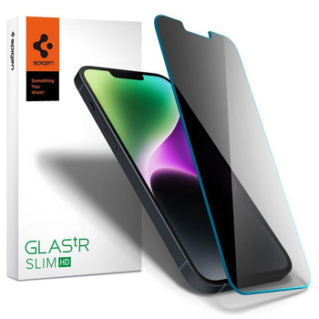Spigen Glas.TR Slim Privacy - Verre trempé avec filtre de confidentialité pour iPhone 14 / iPhone 13 Pro / iPhone 13