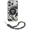 Guess Palm Trees Triangle Pearl Strap MagSafe - Hülle für iPhone 16 Pro (schwarz)