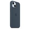 Apple Silicone Case – Silikonhülle mit MagSafe für iPhone 15 (Storm Blue)