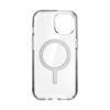 Speck Presidio Perfect-Clear MagSafe - tok iPhone 16e / iPhone 15 / iPhone 14 / iPhone 13 (átlátszó / krómozott kivitel / derűs ezüst)