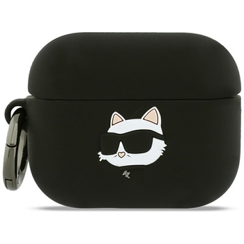 Karl Lagerfeld Silicone Choupette Head 3D - Custodia per AirPods Pro 3 (Nero)