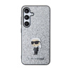Karl Lagerfeld Fixed Glitter Ikonik Logo Metal Pin - Samsung Galaxy S24 Tasche (Silber)