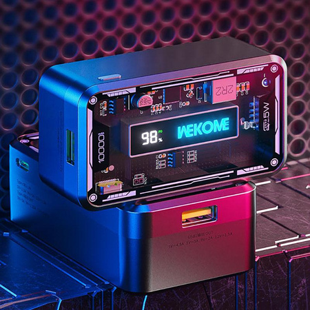 WEKOME WP-395 Vanguard sorozat - Power bank 10000 mAh Super Charging PD 20W + QC 22.5W (fekete)