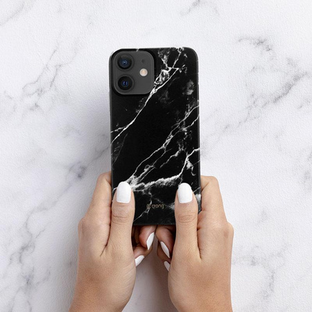 Crong márvány tok - iPhone 12 Mini tok (fekete)
