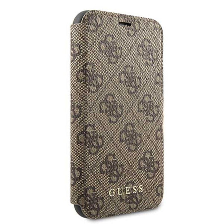 Guess Booktype 4G Charms Collection - Etui iPhone 11 z kieszeniami na karty (brązowy)