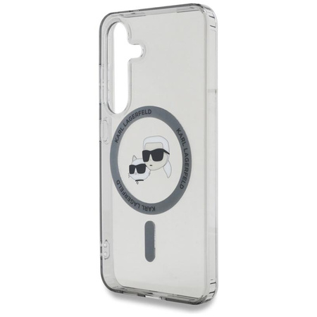 Karl Lagerfeld Button Karl & Choupette Heads Printed Logo MagSafe - Case for Samsung Galaxy S25+ (Black)