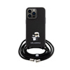 Karl Lagerfeld Crossbody Saffiano Metal Pin Karl & Choupette - pouzdro pro iPhone 15 Pro Max (černé)